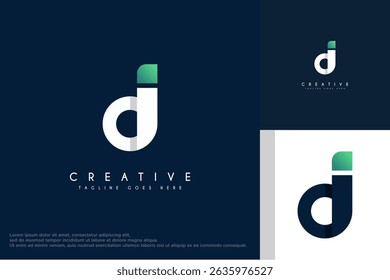Letter d pixels logo initial design template