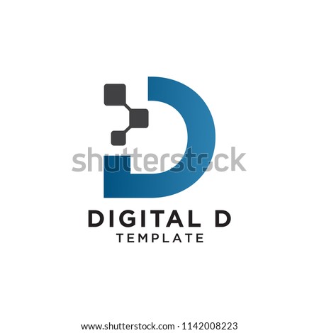 Letter d pixels logo initial design template