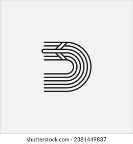 Letter D plane logo design illustration vector template