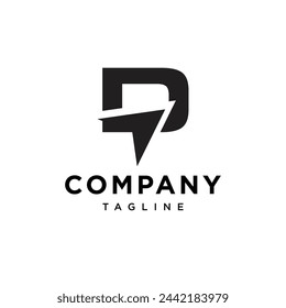 Letter D plane logo icon vector template.eps
