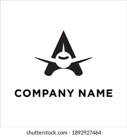 Letter D Plane Logo Illustration Stock Vector