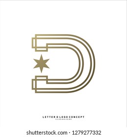 Letter D planet logo design concept Vector Template. Initial D logo Vector