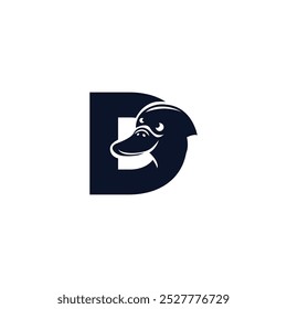 Buchstabe D Platypus-Logo-Ikone, Vektor.