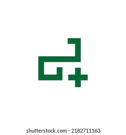 letter d plus medical doctor simple logo vector