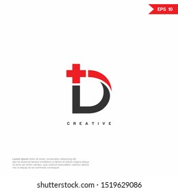 Letter D plus, modern Logo icon. Premium Line Alphabet Monochrome Monogram emblem. Vector graphic design template element. Graphic Symbol for Corporate Business Identity. 