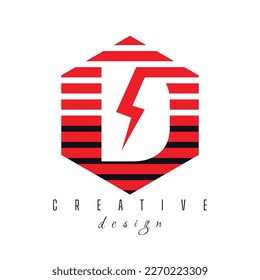 letter D power logo designe