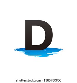 Letter D and Puddle Water Logo Template Design Vector, Emblem, Design Concept, Creative Symbol, Icon