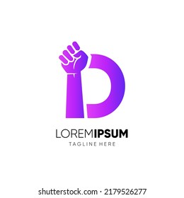Letter D Punch Logo Design Vector Icon Graphic Emblem Illustration