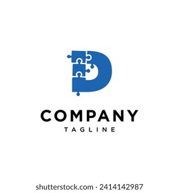 Letter D puzzle logo icon vector template.eps