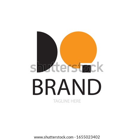 letter d q, dq geometry logo vector