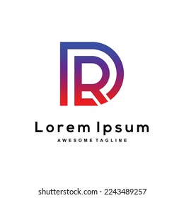 letter D R creative logo design icon.