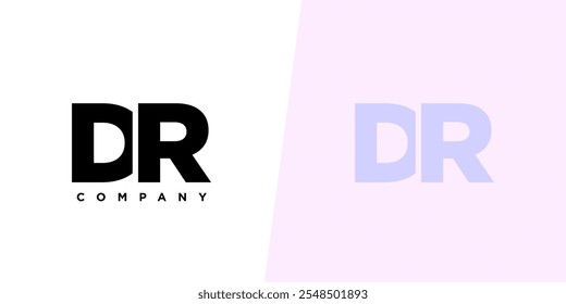 Letra D y R, Plantilla de diseño de logotipo DR. Logotipo inicial basado en monograma mínimo.