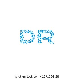 letter D R icon logo design concept
