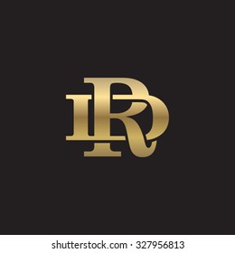 letter D and R monogram golden logo