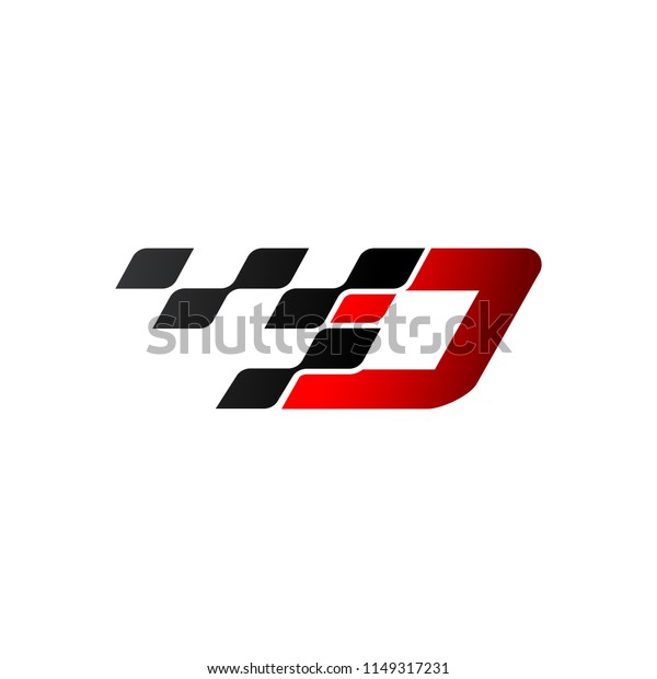 Letter D with racing flag
logo