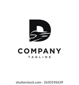 Letter D Racing Helm Logo Icon Vector