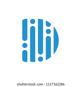 letter d rain drops design logo vector