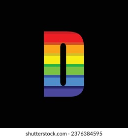 Letter D Rainbow Color Logo Design Template Inspiration, Vector Illustration.