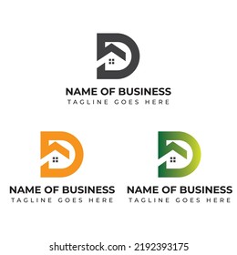 Letter D Real Estate logo design for Business identity, Real Estate Graphical branded logo templet