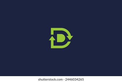letter d with recycling logo icon design vector design template inspiration