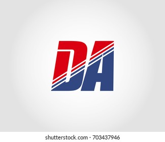 Letter D and A red and blue combination logo