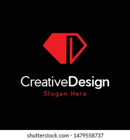 Letter D Red Diamond Creative Business Logo