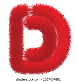 Letter D red drawing vector work