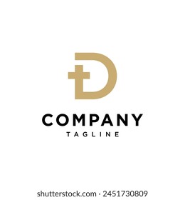 Letter D religious church cross logo icon vector template.eps