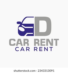 Letter D Rent Car Logo Design Template. Automotive Car Logo Symbol