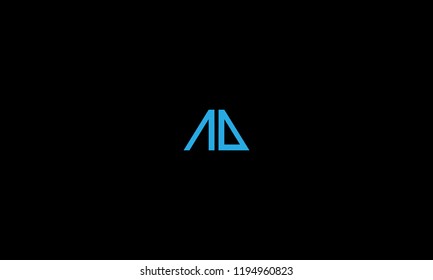 LETTER A AND D RETRO LOGO WITH NEGATIVE SPACE EFFECT FOR LOGO DESIGN OR ILLUSTRATION USE