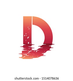 Letter D with River Logo Design