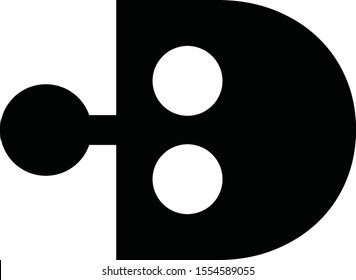 letter D with robot logo design inspirations	