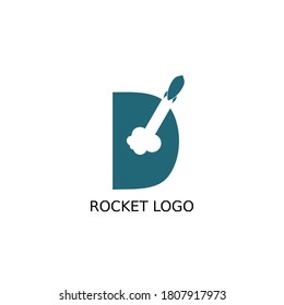 Letter D Rocket Logo for an airline or business.