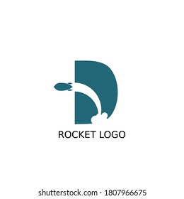 Letter D Rocket Logo for an airline or business.