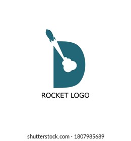 Letter D Rocket Logo for an airline or business.