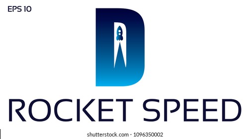 Letter D Rocket Logo Design