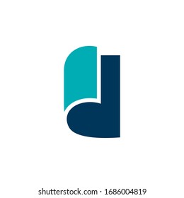 letter d roll paper 3d simple design logo vector