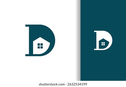LETTER D WITH ROOF OF HOUSE SILHOUTTE LOGO FOR PROPERTY COMPANY