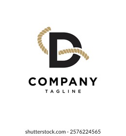 Letter D Rope Logo Icon Vector