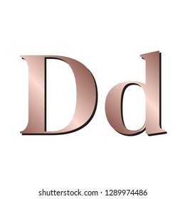 letter D rose gold