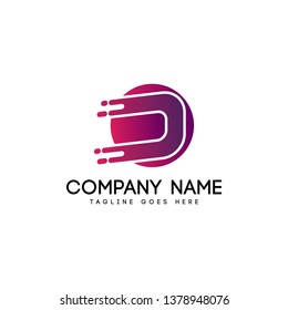 LETTER D ROUNDED LOGO TEMPLATE - VECTOR