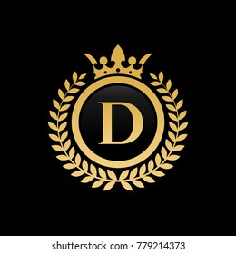 Initial Letter D Heraldic Royal Frame Stock Vector (Royalty Free ...