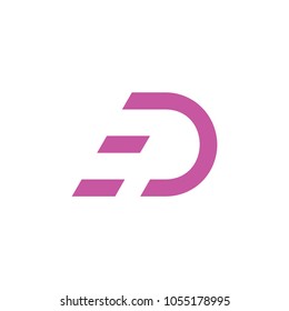 letter d run fast design logo
