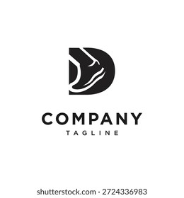 Letter D Run or Foot Logo Icon Vector