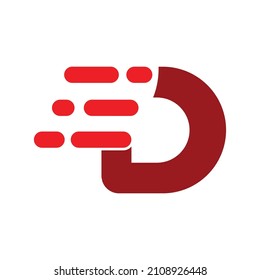 Logo de la letra D Run. Logotipo de diseño Carta D Run con concepto moderno. Elemento de plantilla de diseño. Ilustración del vector de diseño