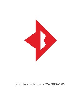 letter d run motion rocket red logo vector 