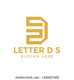 Letter d s logo icon design template vector