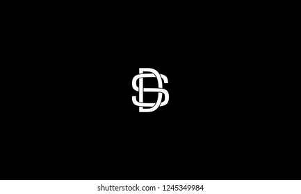 LETTER D AND S LOGO WITH NEGATIVE SPACE EFFECT FOR LOGO DESIGN OR ILLUSTRATION USE