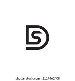 letra D y S logotipo de símbolo simple único vector
