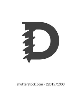 Letter D Screw Logo Template For Construction Ironmonger  Symbol Design